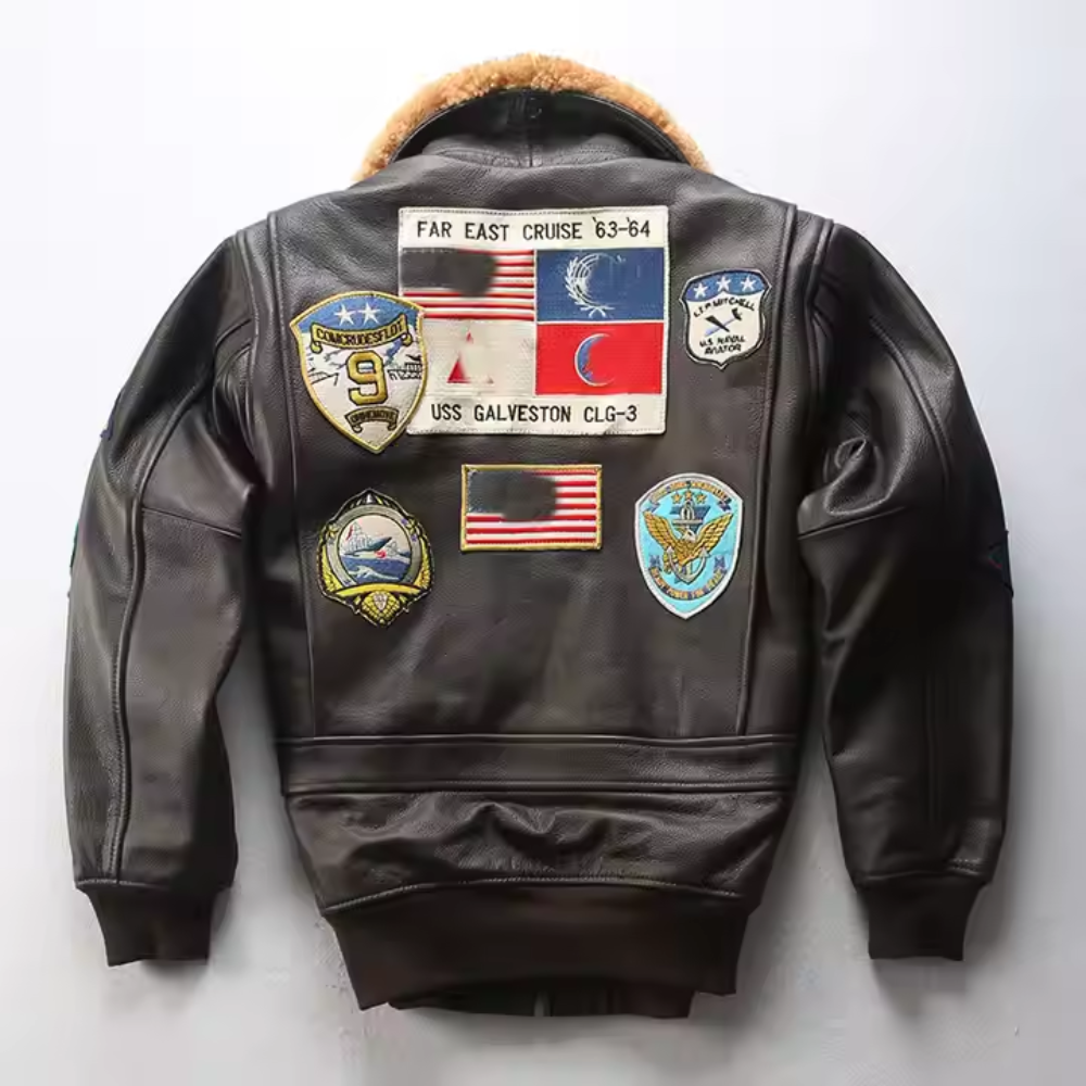 George Brown Leather Bomber Jacket